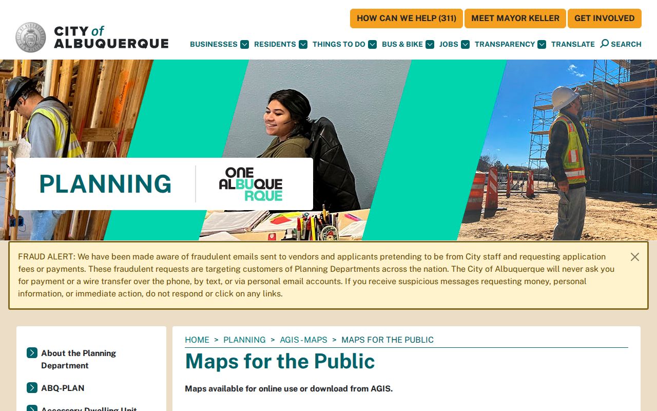 Albuquerque residents directory AGIS public maps resource