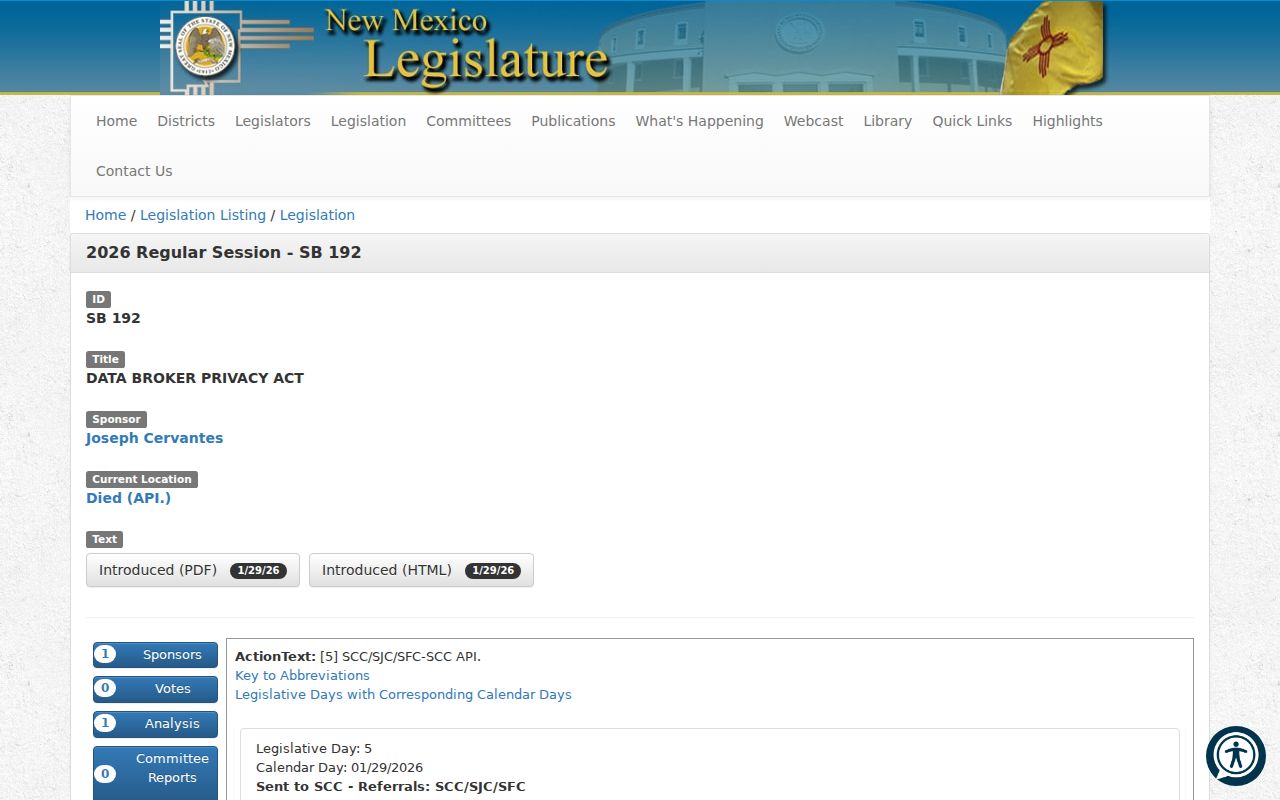 Albuquerque ZIP code directory New Mexico legislative status resource
